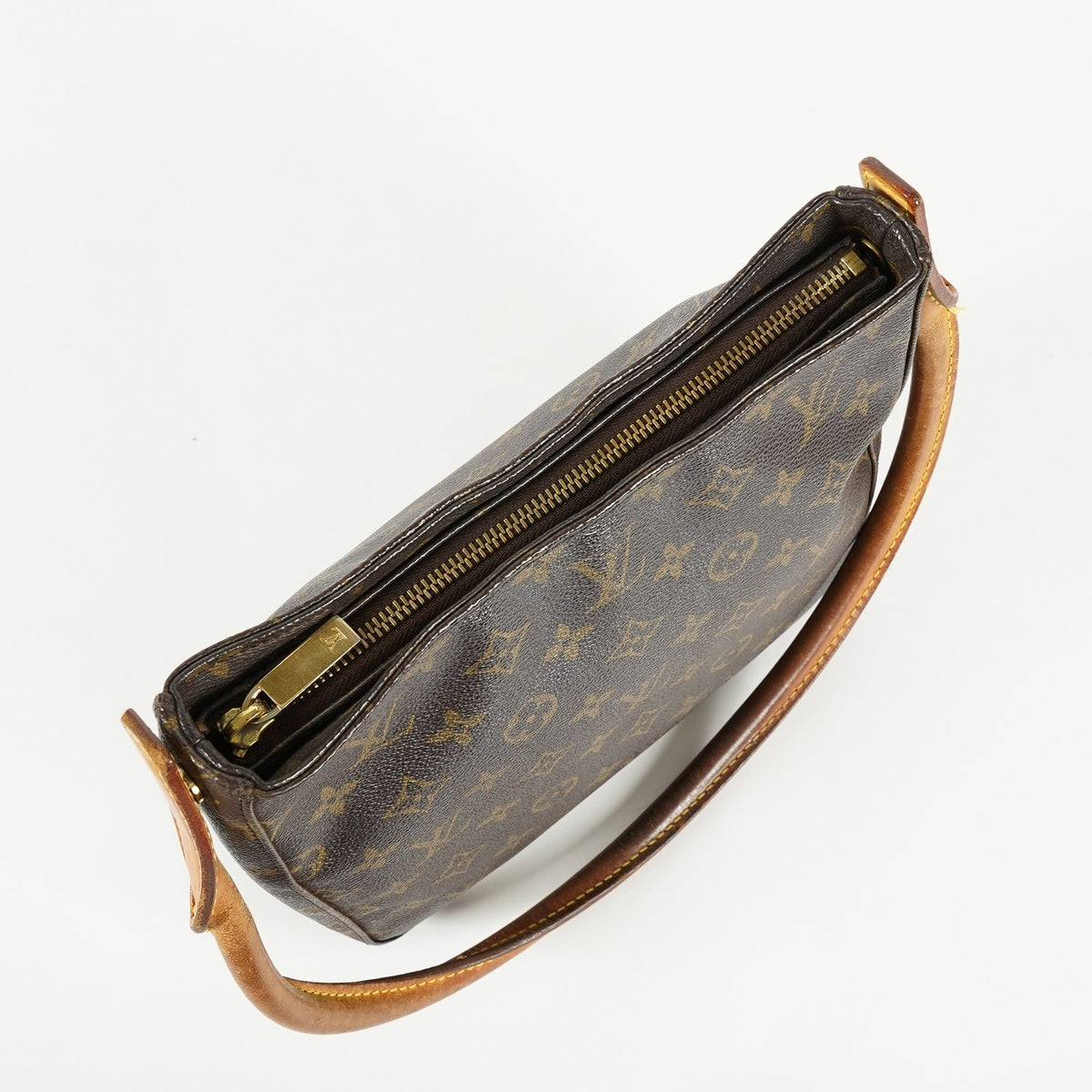 Louis Vuitton Looping MM M51146 Monogram Canvas Brown Shoulder Bag 09E032530011