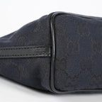 GUCCI GG Canvas Boat Pochette Shoulder Bag 22cm Black Vintage Used 08E172090010