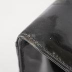CHANEL CC Logo Chain Shoulder Tote Bag Patent Leather Vintage Black 03E255170011