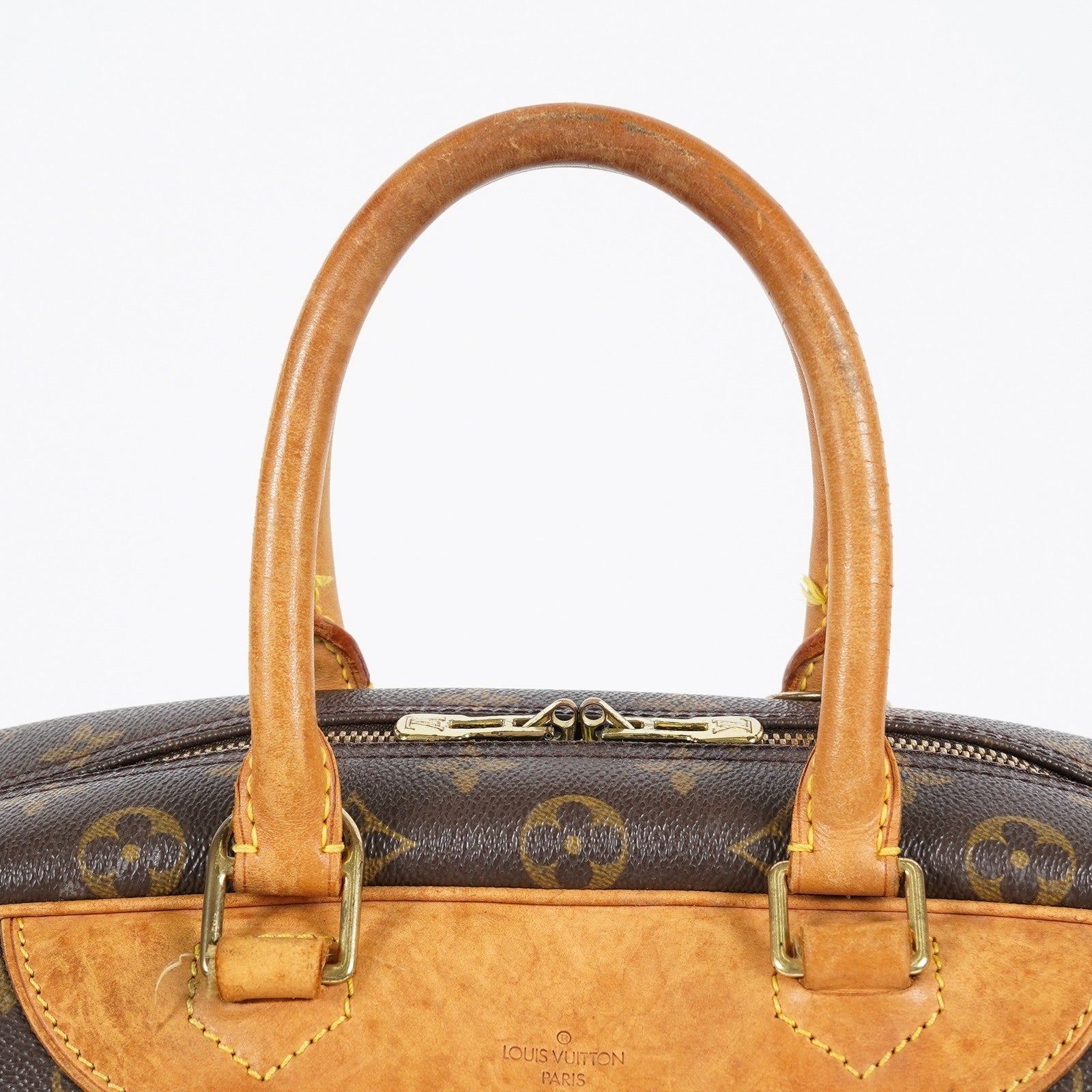 Louis Vuitton Monogram Deauville M47270 Hand Bag Brown Used Vintage 07A082288024