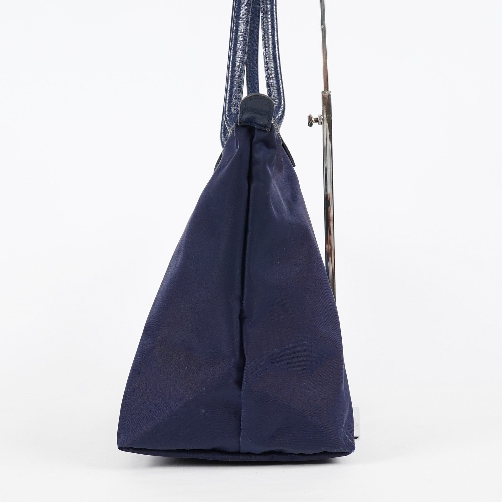 Longchamp Le Pliage Navy Nylon Long Handle Tote Shoulder Bag Used 08A06660003