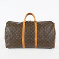 Louis Vuitton Keepall 55 Monogram Canvas Brown Duffle Bag M41424 08E073630002