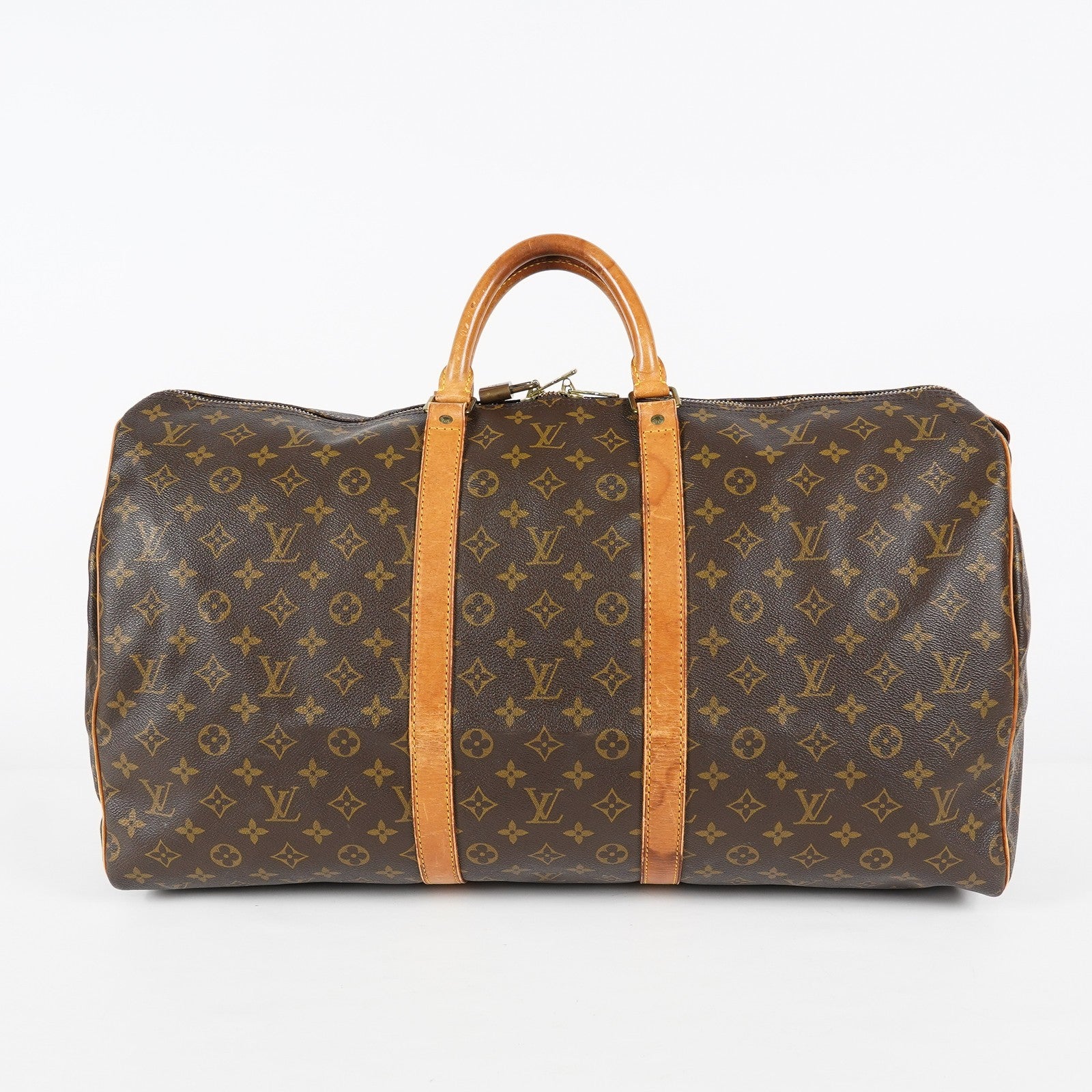 Louis Vuitton Keepall 55 Monogram Canvas Brown Duffle Bag M41424 08E073630002