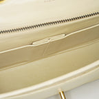 CHANEL Vintage V Stitch Flap Chain Shoulder Bag 25cm Beige Lambskin 08E077370012