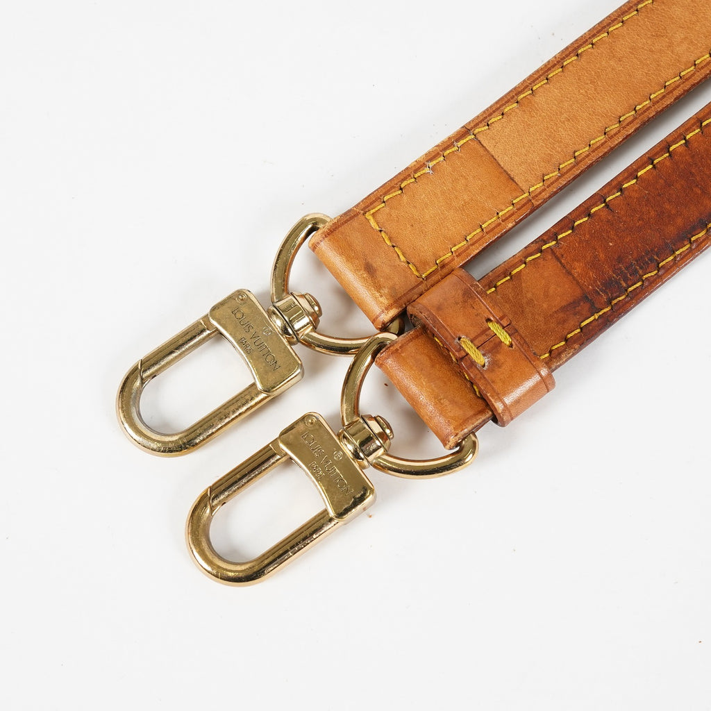 Louis Vuitton Vachetta Leather Adjustable Shoulder Strap Tan Gold Used XY265