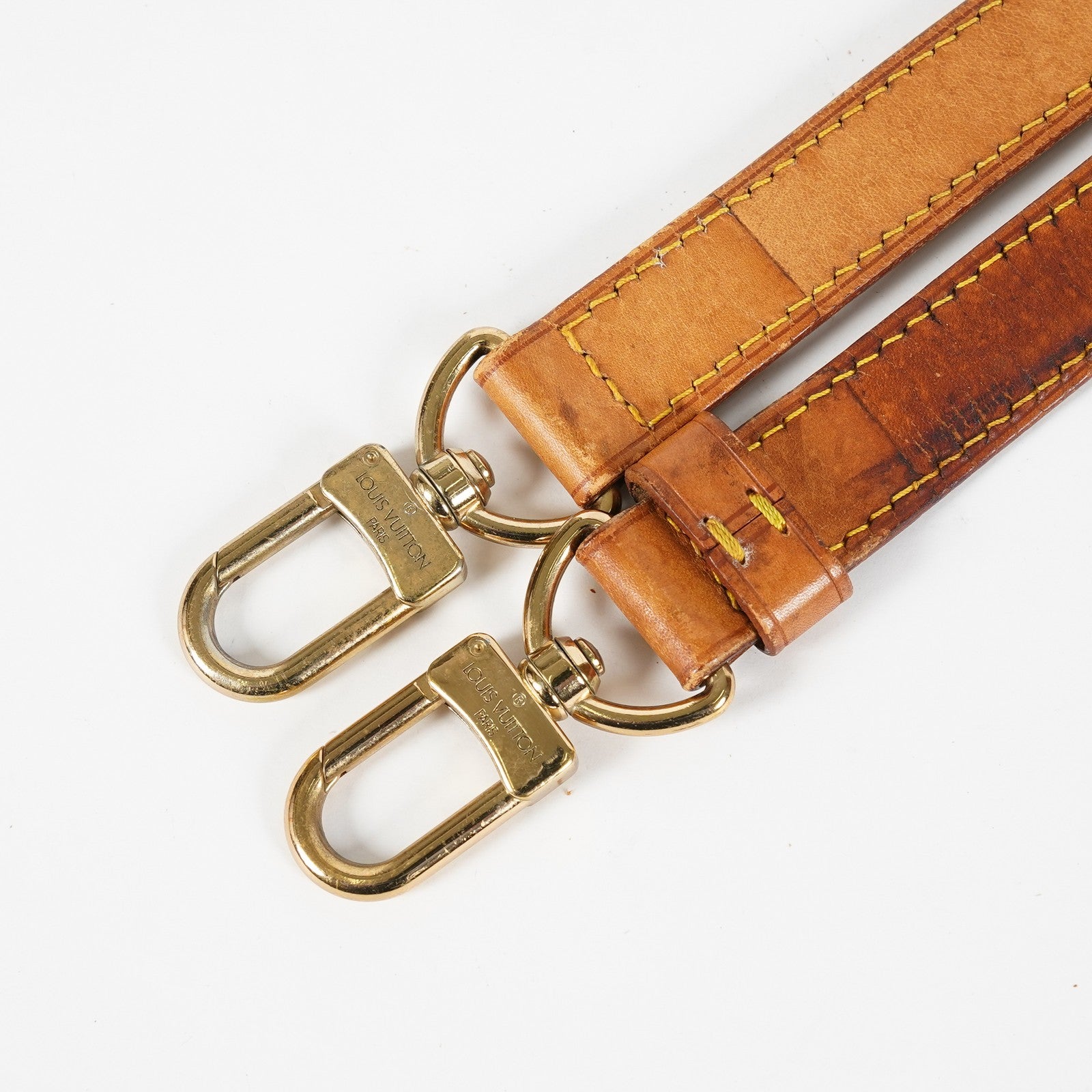 Louis Vuitton Vachetta Leather Adjustable Shoulder Strap Tan Gold Used XY265