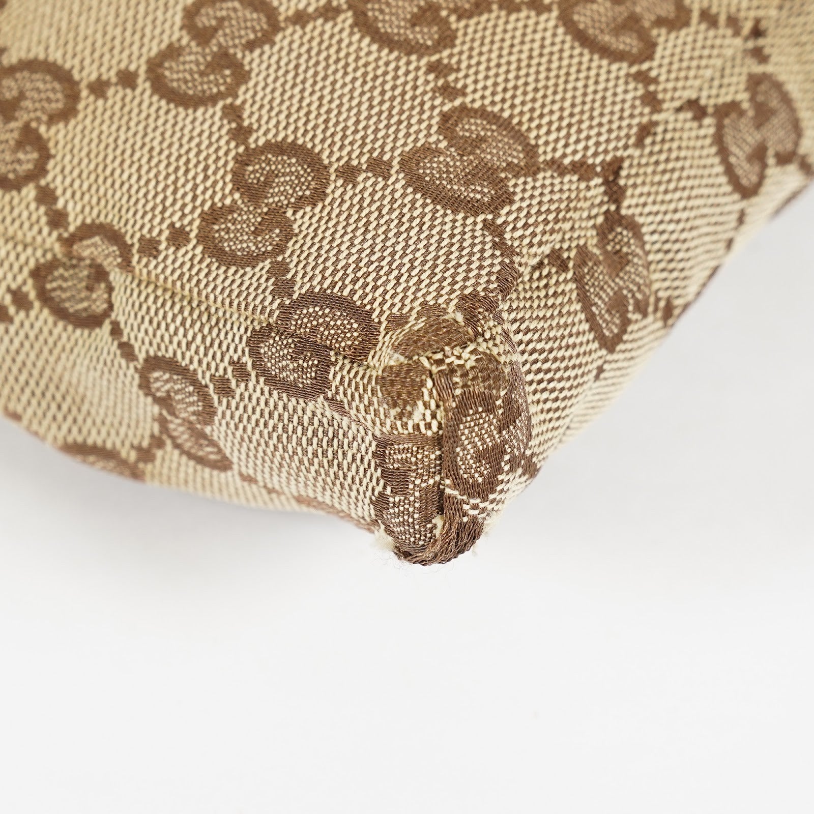 GUCCI GG Canvas Waist Belt Body Bag Beige Brown Vintage Used Womens 08E141870008