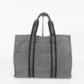 Hermes Fourre-Tout GM Gray Black Canvas Tote Bag Purse Used Vintage 08E11825007