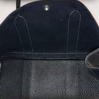 Authentic Hermes Garden Party MM Canvas Leather Tote Bag  black 02E036820003