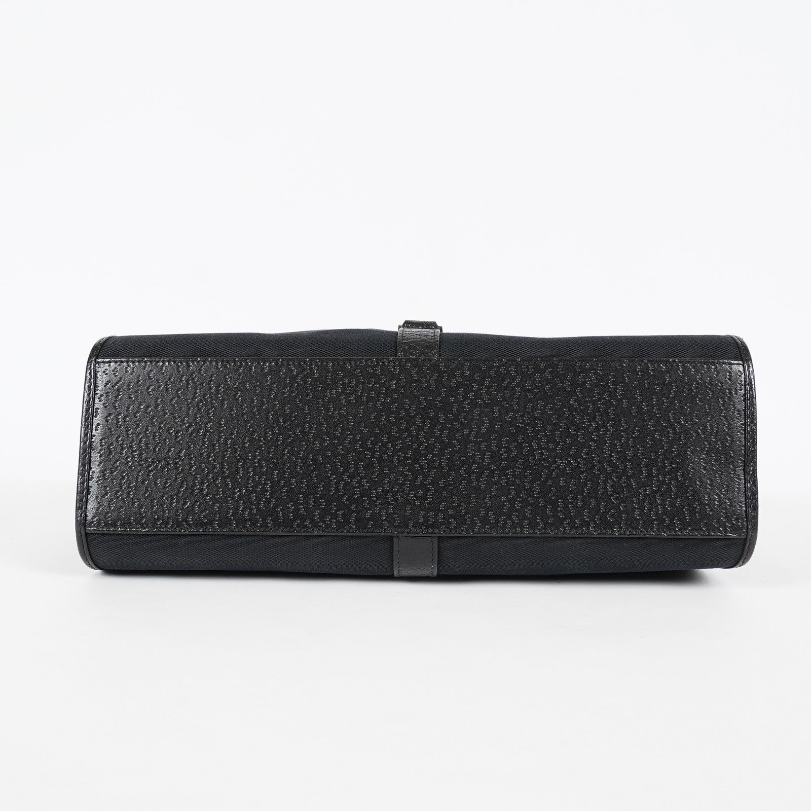 Gucci Jackie Vintage Handbag Shoulder Bag 30cm Black Canvas Leather 07E153190009