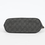 Gucci GG Canvas Boat Pochette Accessory Pouch Bag Gray Black Used 08E012530012