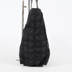 Chanel New Travel Line Tote Bag MM Black Nylon Leather Gold HW Used 08E191155007