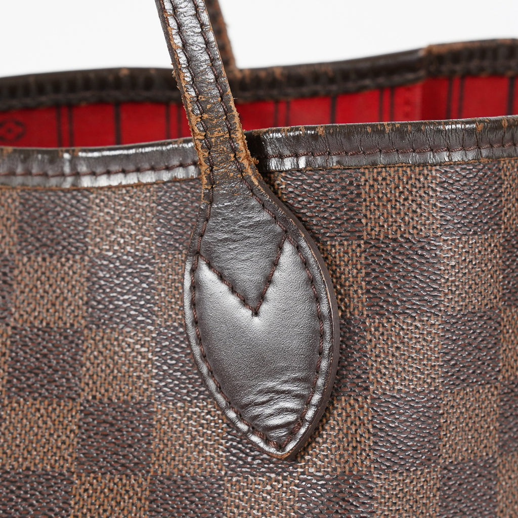 Louis Vuitton N51105 Damier Ebene Neverfull MM Tote Bag Brown Used 07E064730027