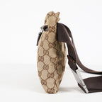 Gucci GG Canvas Waist Bag Belt Bag Beige Brown Leather Used Vintage 08A132516803