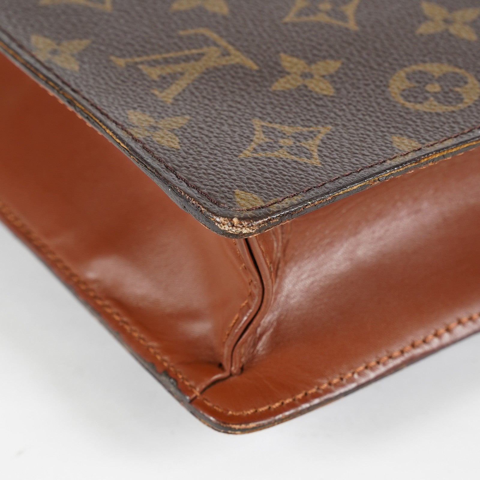 Louis Vuitton M53331 Monogram Briefcase Business Bag Brown Vintage 08A011944803
