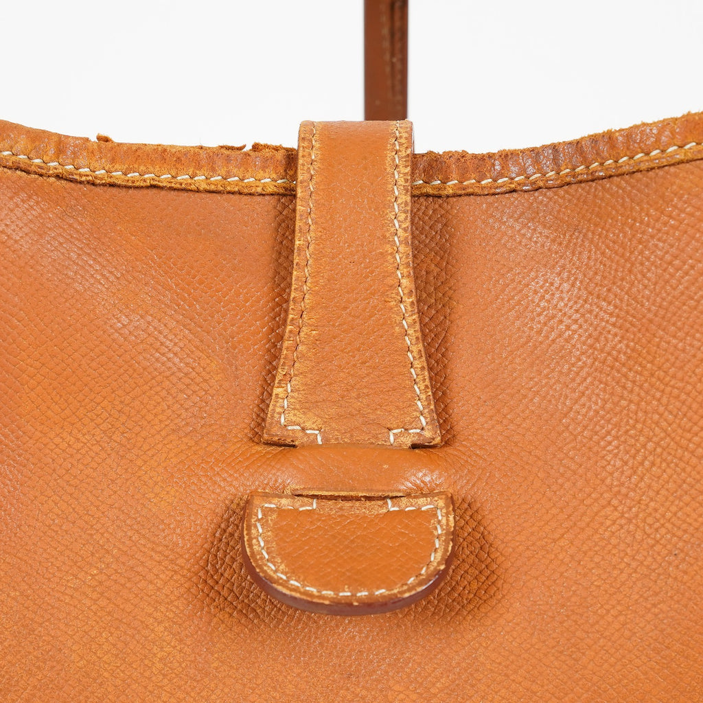 Hermes Evelyne PM Shoulder Crossbody Bag Gold Tan Clemence Leather 07E1311440010