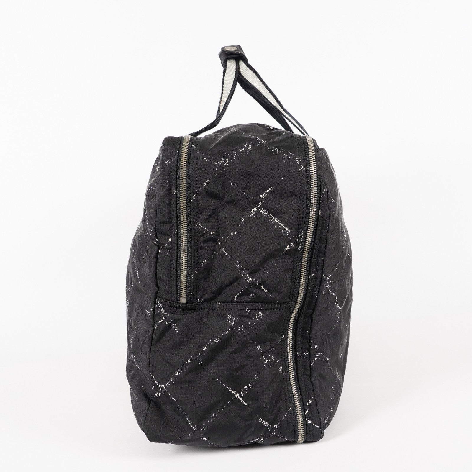 CHANEL Travel line Boston bag black Nylon canvas Women vintage 05E522750016