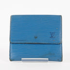 Louis Vuitton Blue Epi Leather Elise Compact Wallet  XY215