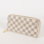 Louis Vuitton Zippy Wallet Damier Azur White Round Long PVC vintage 03T082000009