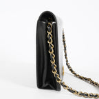 Chanel Calfskin Flap Chain Shoulder Bag 25cm Black Used Vintage CC 08E1011440006