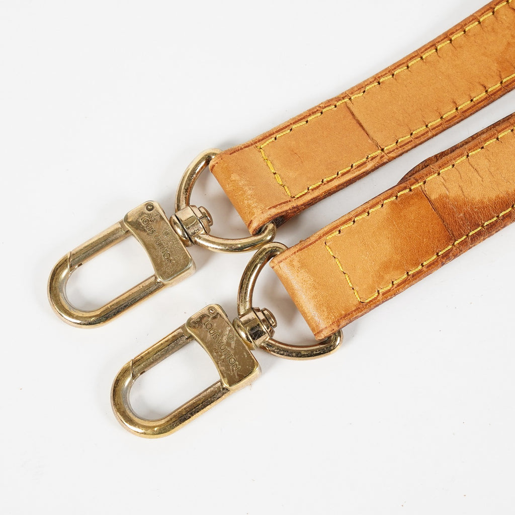 Auth Louis Vuitton Vachetta Leather Shoulder Strap Adjustable Tan Vintage XY266