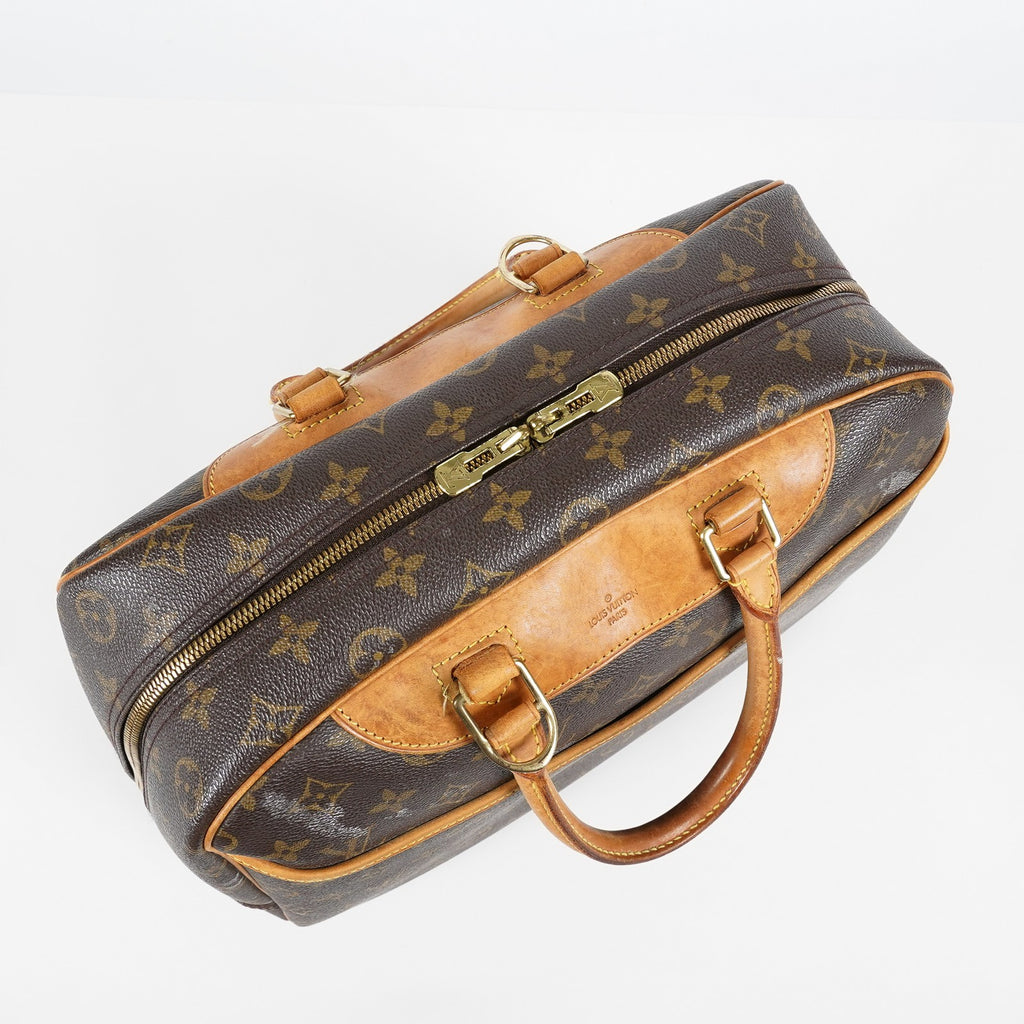 Louis Vuitton Monogram Deauville M47270 Hand Bag Brown Used Vintage 07A082288024