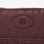 Hermes Bolide Pouch 25 MM Brown Cotton Canvas Cosmetic Pouch Used 07E25781009