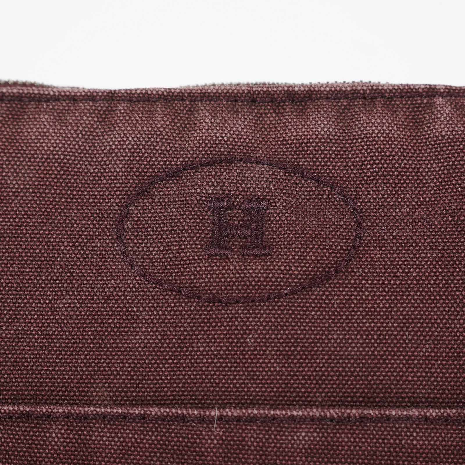 Hermes Bolide Pouch 25 MM Brown Cotton Canvas Cosmetic Pouch Used 07E25781009