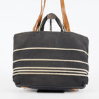 Chanel Coco Canvas Leather 2WAY Tote Bag 40cm Navy Used Vintage 07E019020027