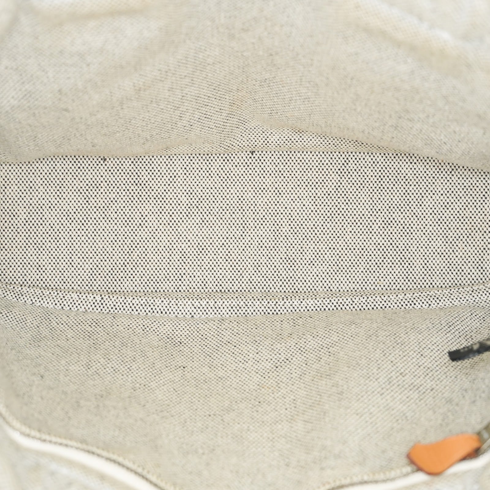 HERMES Fourre Tout PM Canvas Tote Hand Bag Gray Black Stripe 08E23825010