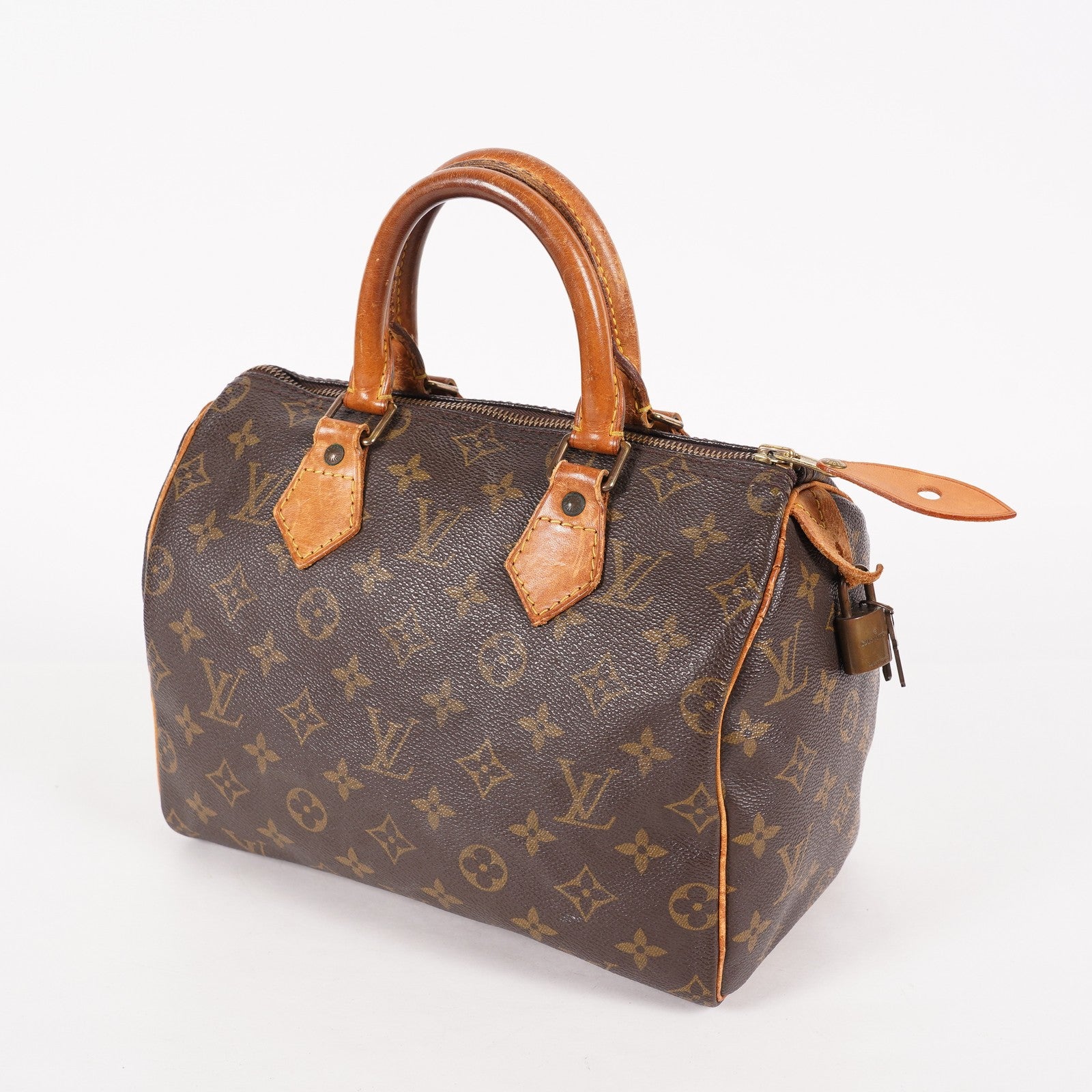 Louis Vuitton Speedy 25 M41528 Monogram Canvas Boston Handbag Brown 07A096978405