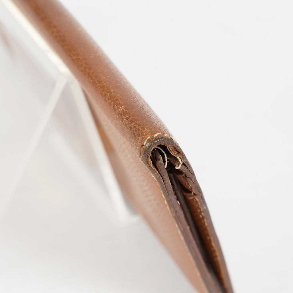 Hermes Bearn Soufflet Long Wallet Brown Leather Gold Hardware Used 08E022090008