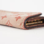 Auth Louis Vuitton Monogram Fabric & Leather Ring Key Case Key Holder  XY213