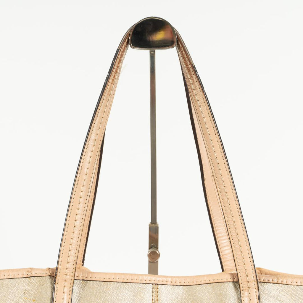 COACH handbag gold beige leather Simple design With  long strap  Tariff included