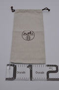 Hermes Dust Bag Storage Pouch Drawstring Beige Logo Authentic 19x37