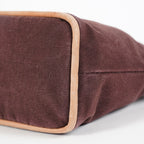Hermes Bolide Pouch 25 MM Brown Cotton Canvas Cosmetic Pouch Used 07E25781009
