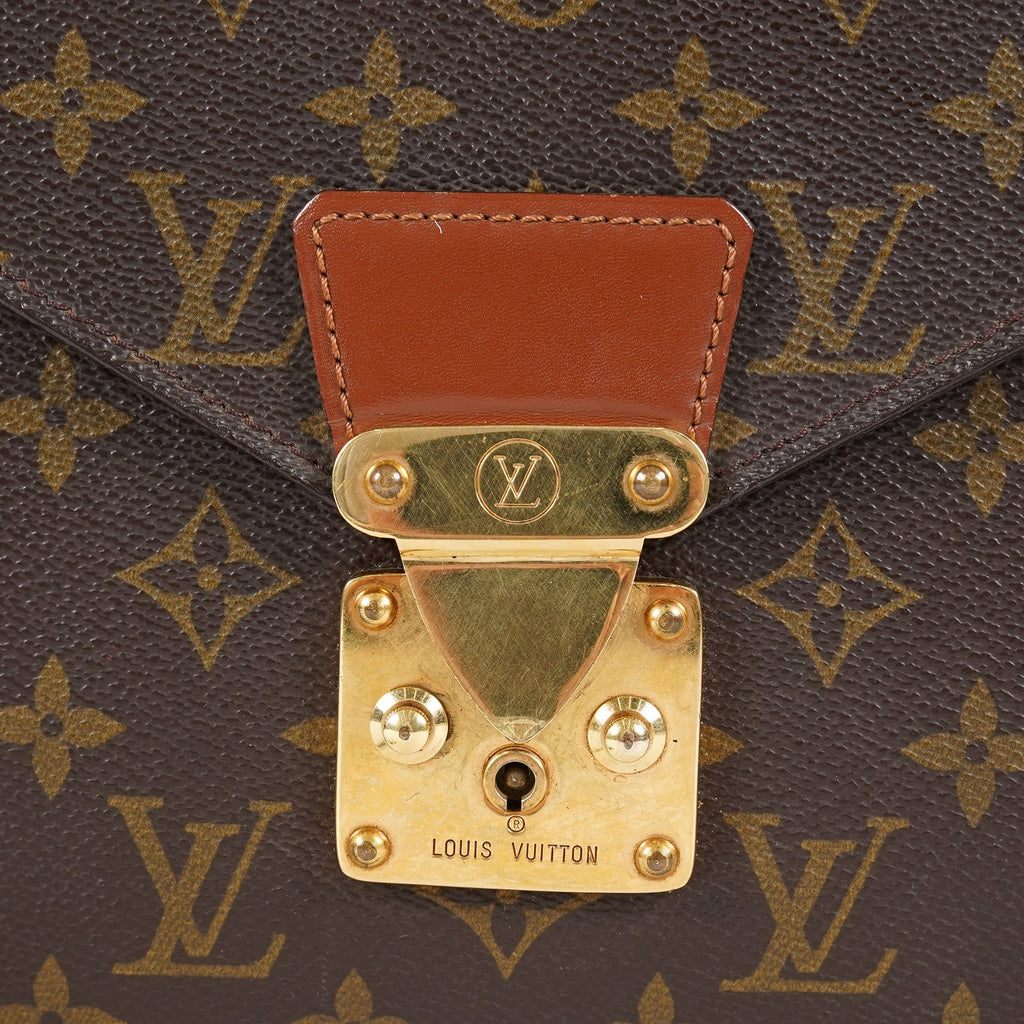 Louis Vuitton M53331 Monogram Briefcase Business Bag Brown Vintage 08A011944803