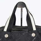 Chanel Travel Line Tote 26 Black Nylon Jacquard Hand Bag Used 07E131155015