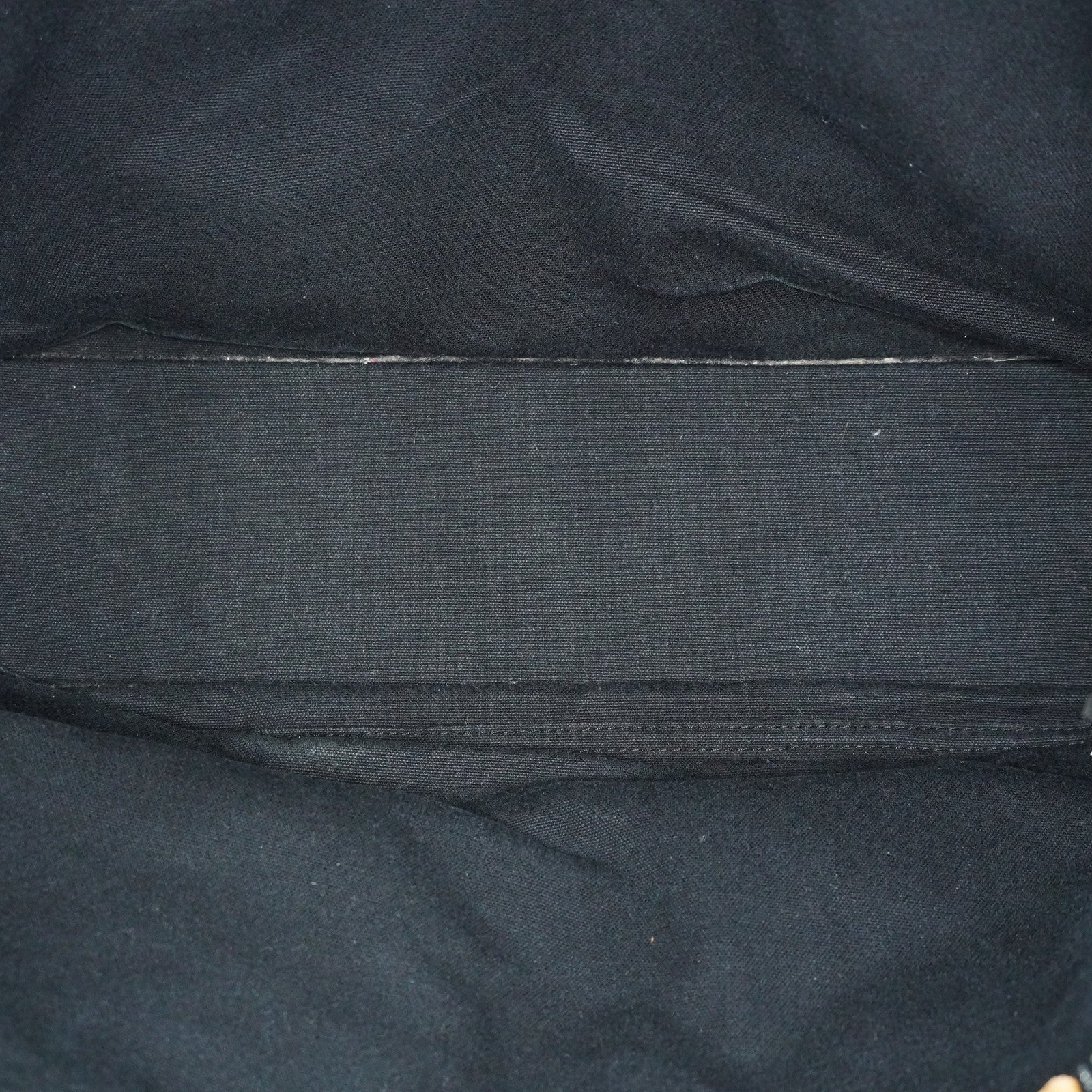HERMES Fourre-Tout MM Black Canvas Tote Bag Hand Bag Purse Used 07A08605005