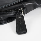 CHANEL CC Logo Tote Bag 40cm Black Leather Silver Hardware Used 07E1711440027