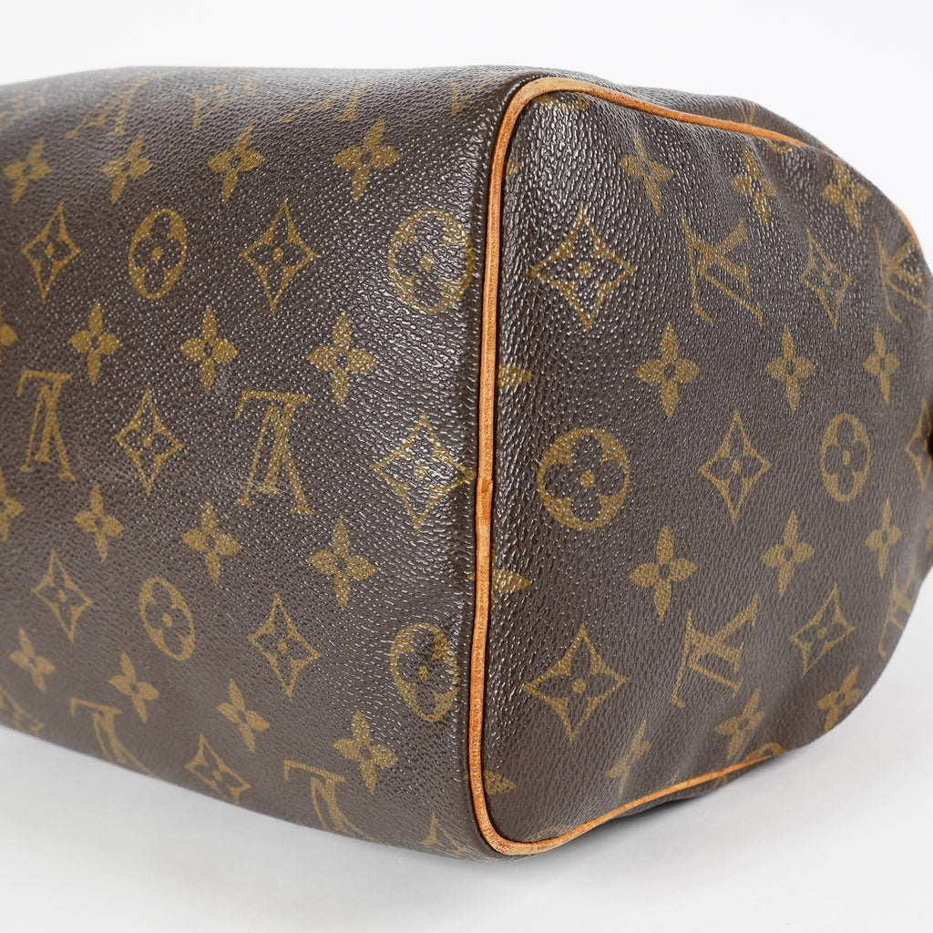 Louis Vuitton Speedy 25 Monogram Canvas Brown Boston Handbag Used 07E295830008