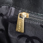 Chanel Wild Stitch Tote Bag Black Calfskin Leather CC Logo Used 07E077260010
