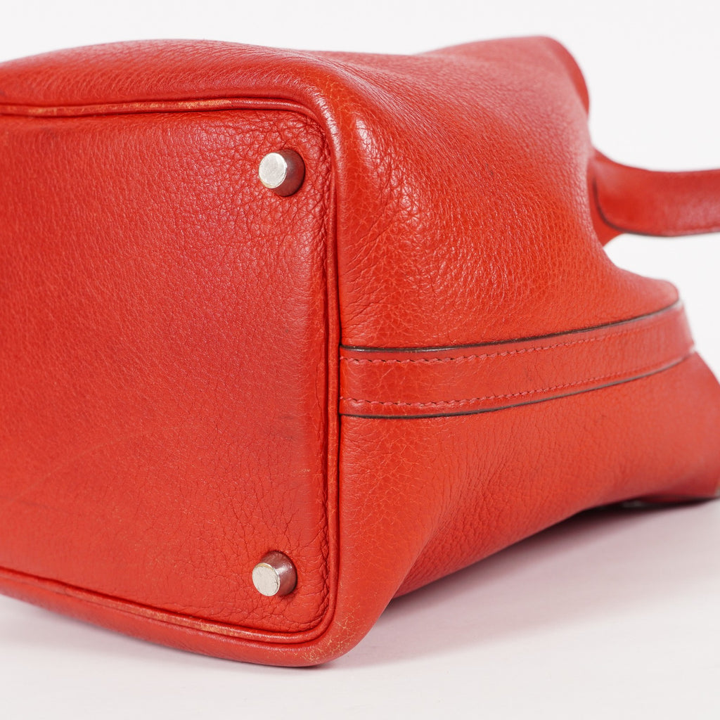 Hermes Picotin Lock PM Red ClemenceLeather Silver Hardware 05E3318150016