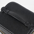 Chanel Caviar Skin CC Vanity Bag 16cm Black Leather Vintage Used 07E016820029
