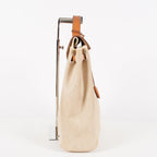 Auth HERMES Bag 2 in 1 Beige Canvas and Leather Backpack Hand Bag 05E533520016