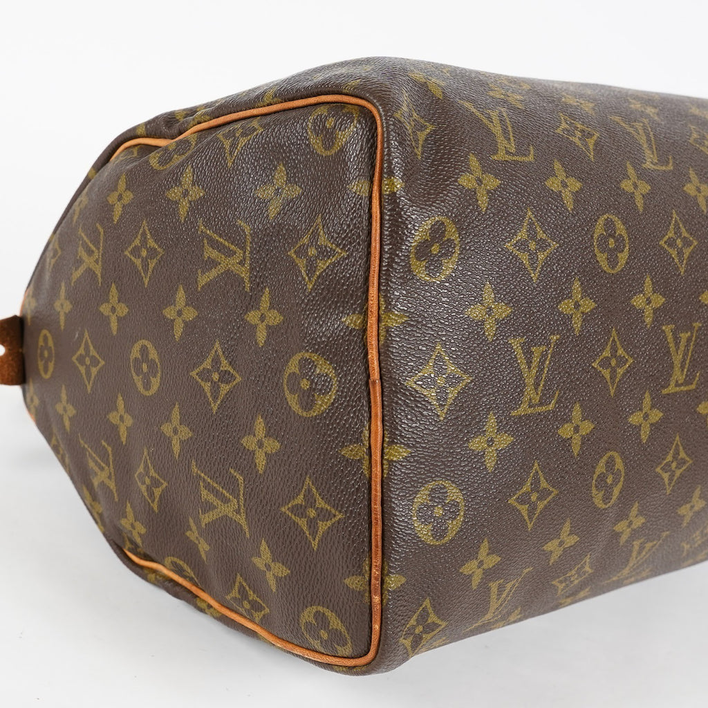 Louis Vuitton Speedy 35 Monogram Brown Canvas Hand Bag Used M41524 07E214620027