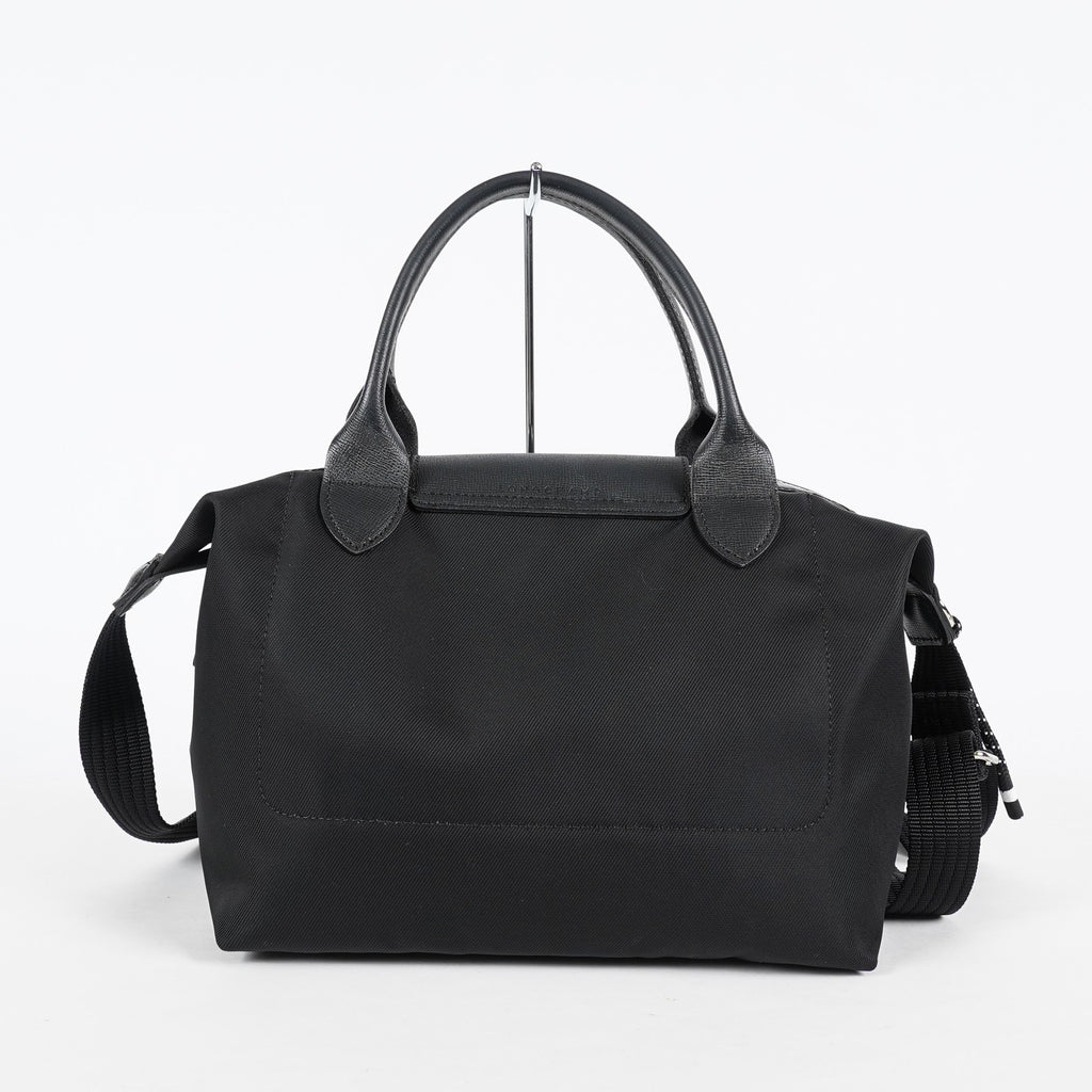 Longchamp Le Pliage 2Way Top Handle Bag 28cm Black Nylon Used 08E141320007