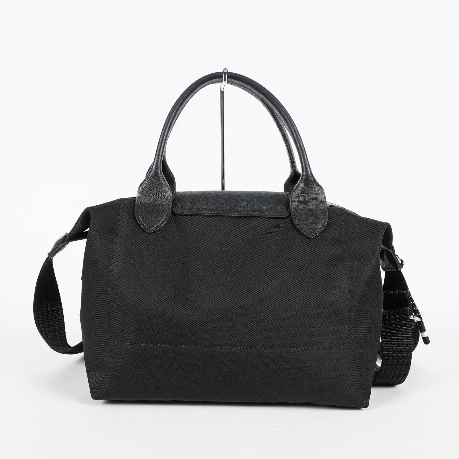 Longchamp Le Pliage 2Way Top Handle Bag 28cm Black Nylon Used 08E141320007
