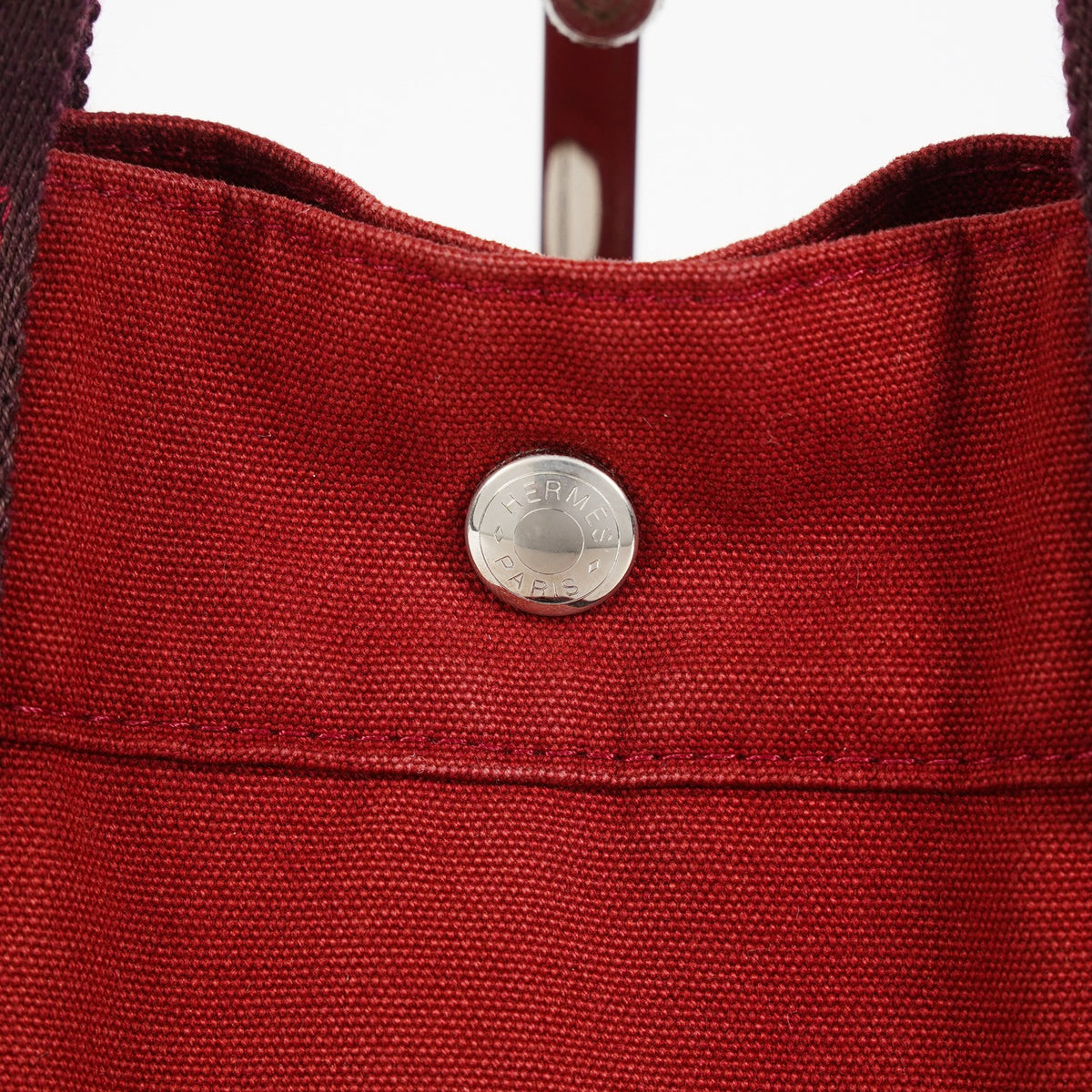 Hermes Fourre Tout GM Tote Bag Brick Red Canvas Used Vintage Women 07E16715009