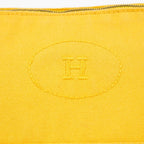 HERMES Bolide Pouch GM Yellow Canvas Leather Trim Zip Used Vintage 07A16495031